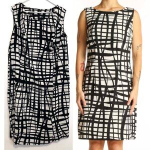 ALYX Plus Size White Black Stripe Windowpane Sleeveless Sheath Dress ALTERED 20W